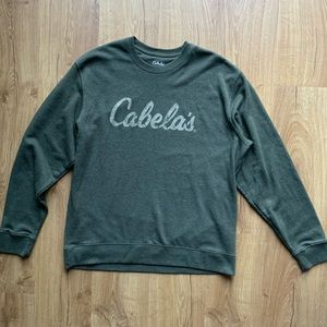 Cabelas Womens Forest Green Crew Neck Sweatshirt Size Large